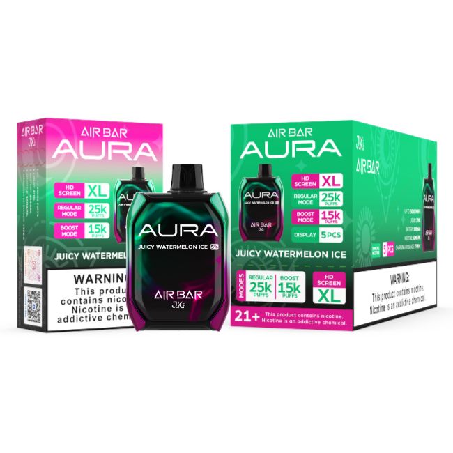 AIR BAR AURA 5% DISPOSABLE (135ML) BOOST MODE - 15K & REG. MODE - 25K PUFFS 5CT/ BOX - Image 5