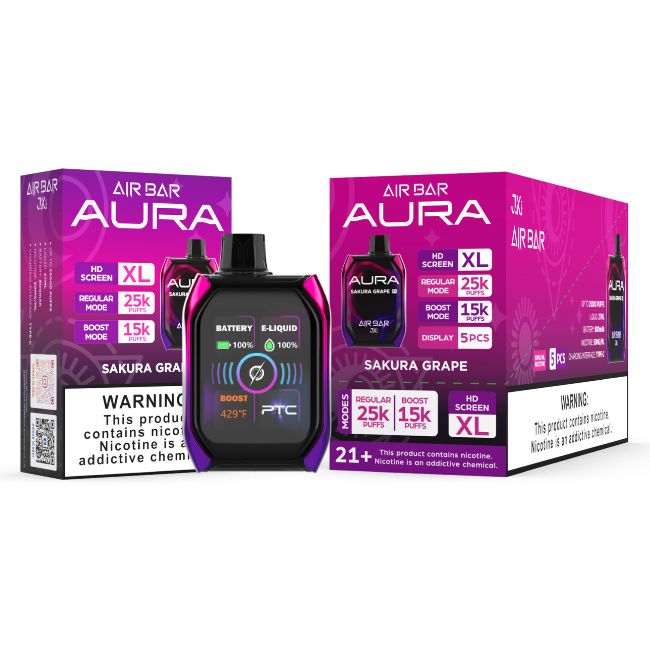 AIR BAR AURA 5% DISPOSABLE (135ML) BOOST MODE - 15K & REG. MODE - 25K PUFFS 5CT/ BOX - Image 8