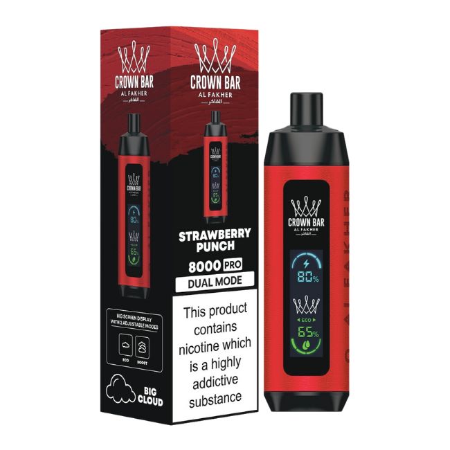 CROWN BAR AL FAKHER DUAL MODE 5% DISPOSABLE (90ML) 8K PUFFS 5CT/ BOX MADE IN UAE - Image 3