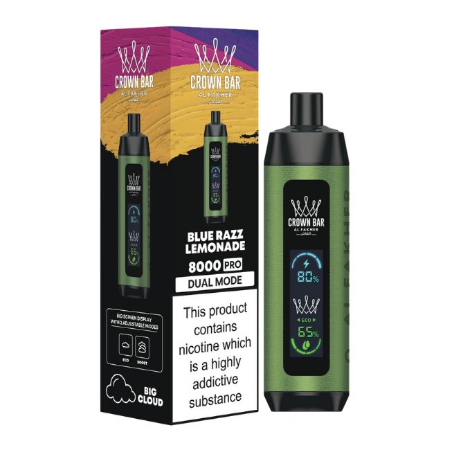 CROWN BAR AL FAKHER DUAL MODE 5% DISPOSABLE (90ML) 8K PUFFS 5CT/ BOX MADE IN UAE - Image 4