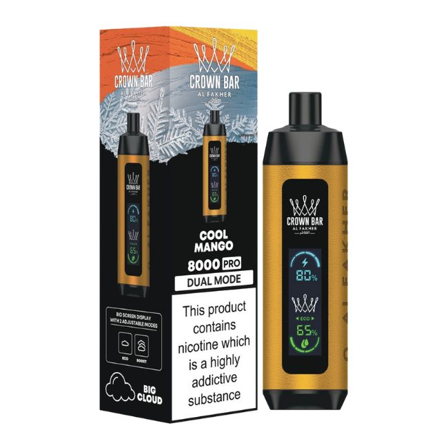 CROWN BAR AL FAKHER DUAL MODE 5% DISPOSABLE (90ML) 8K PUFFS 5CT/ BOX MADE IN UAE - Image 5