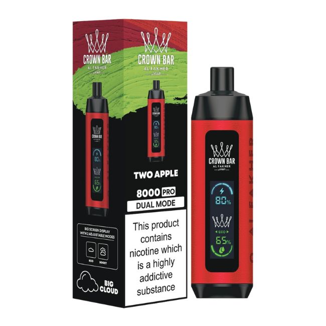 CROWN BAR AL FAKHER DUAL MODE 5% DISPOSABLE (90ML) 8K PUFFS 5CT/ BOX MADE IN UAE - Image 8