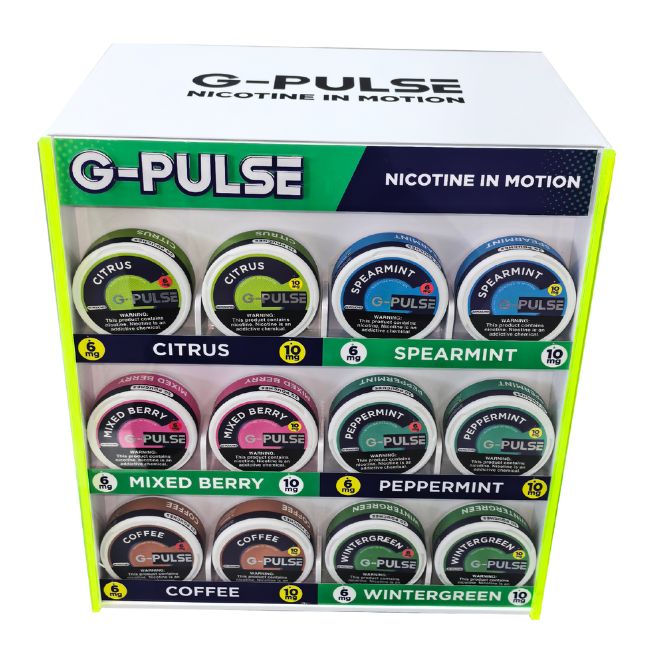 G-PULSE NICOTINE POUCHES POWERED BY GEEK BAR 20 PACK 60CT /CANS DISPLAY - Image 2