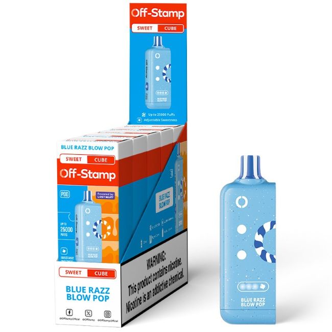 OFF STAMP SWEET CUBE BY LOST MARY 5% DISPOSABLE REFILL POD (90ML) 25K PUFFS 5CT/ BOX - Image 2