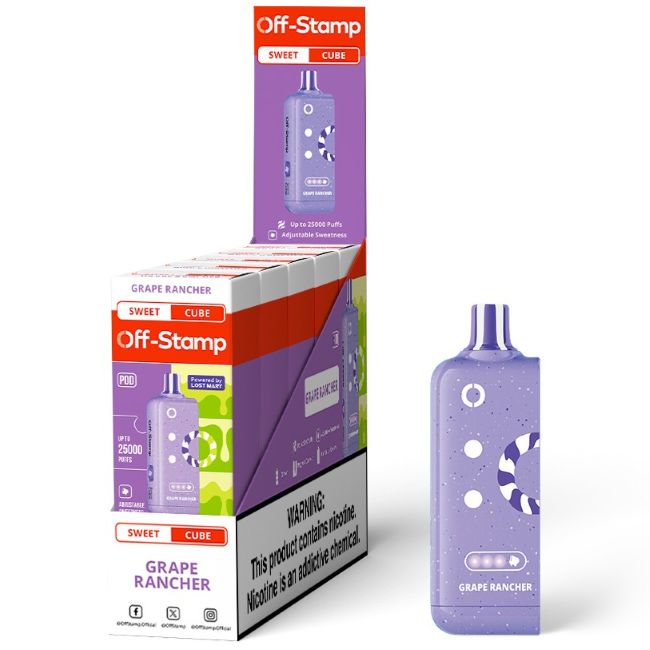 OFF STAMP SWEET CUBE BY LOST MARY 5% DISPOSABLE REFILL POD (90ML) 25K PUFFS 5CT/ BOX - Image 3
