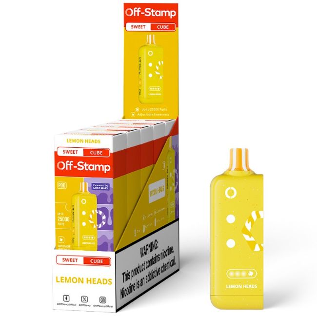 OFF STAMP SWEET CUBE BY LOST MARY 5% DISPOSABLE REFILL POD (90ML) 25K PUFFS 5CT/ BOX - Image 4
