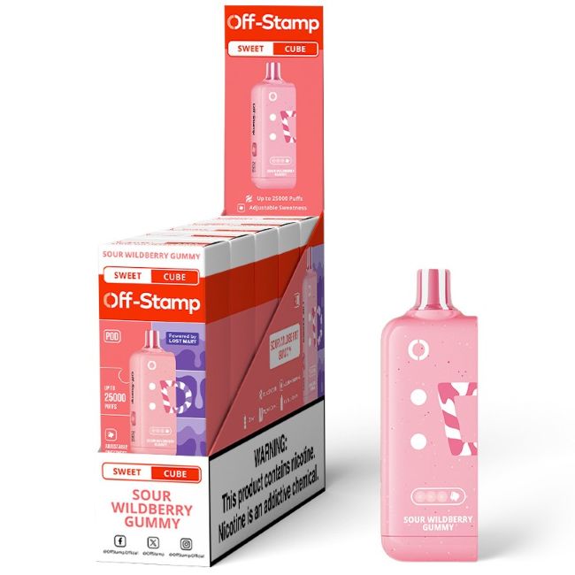 OFF STAMP SWEET CUBE BY LOST MARY 5% DISPOSABLE REFILL POD (90ML) 25K PUFFS 5CT/ BOX - Image 6