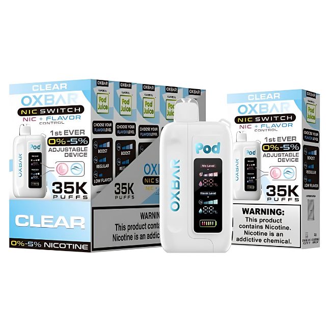 OXBAR NIC SWITCH NIC+FLAVOR CONTROL BY POD JUICE 5% DISPOSABLE (70ML) 35K PUFFS 5CT/ BOX - Image 2
