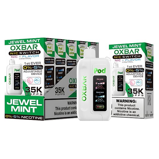 OXBAR NIC SWITCH NIC+FLAVOR CONTROL BY POD JUICE 5% DISPOSABLE (70ML) 35K PUFFS 5CT/ BOX - Image 4