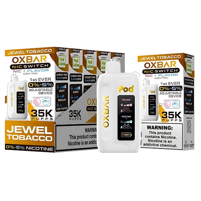OXBAR NIC SWITCH NIC+FLAVOR CONTROL BY POD JUICE 5% DISPOSABLE (70ML) 35K PUFFS 5CT/ BOX - Image 5