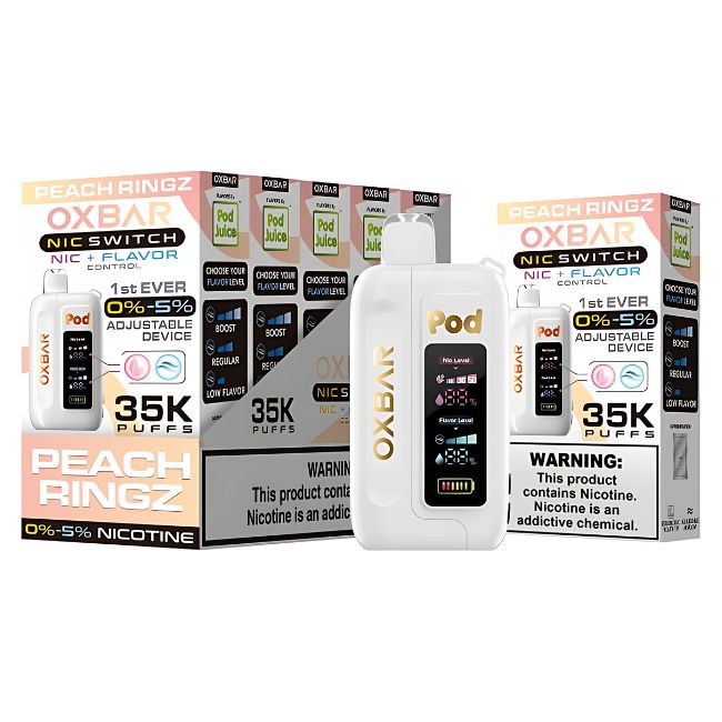 OXBAR NIC SWITCH NIC+FLAVOR CONTROL BY POD JUICE 5% DISPOSABLE (70ML) 35K PUFFS 5CT/ BOX - Image 7