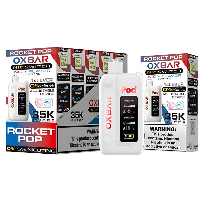 OXBAR NIC SWITCH NIC+FLAVOR CONTROL BY POD JUICE 5% DISPOSABLE (70ML) 35K PUFFS 5CT/ BOX - Image 8