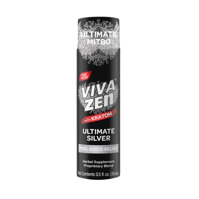 VIVA ZEN ULTIMATE SILVER MIT 80MG 15ML KRATOM SHOT 12CT/ BOX - Image 2