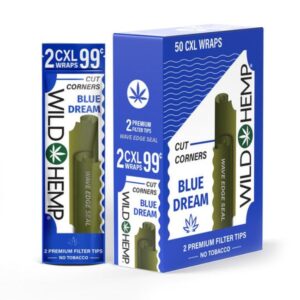 WHCUTCORNERWRP01 WILD HEMP CUT CORNERS XL 2 PREMIUM FILTER TIPS WRAPS 25CT/ BOX