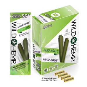 WILDHEMPW01 WILD HEMP PREMIUM HEMP WRAPS 4PK 20POUCHES / BOX (PRE PRICED $0.99)