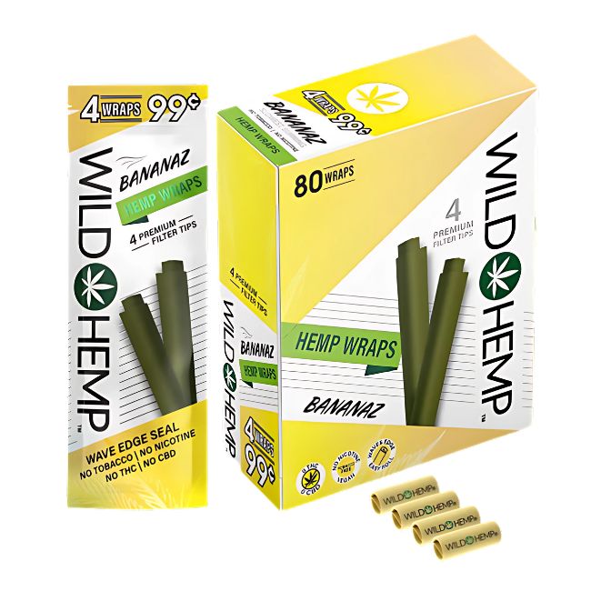 WILD HEMP PREMIUM HEMP WRAPS 4PK 20POUCHES / BOX (PRE PRICED $0.99) - Image 2