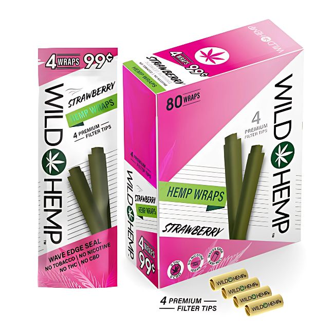 WILD HEMP PREMIUM HEMP WRAPS 4PK 20POUCHES / BOX (PRE PRICED $0.99) - Image 3