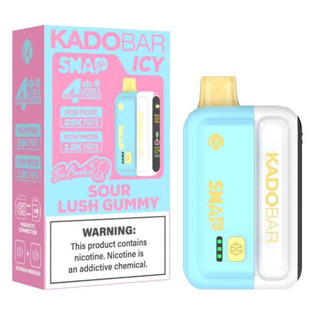 KADO BAR SNAP ICY-ICE CONTROL 5% DISPOSABLE (90ML) POW. MODE - 12K & NORM. MODE - 25K PUFFS 5CT/ BOX - Image 2
