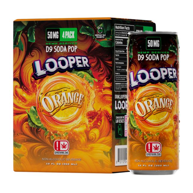 LOOPER HEMP DRIVED D9 SODA POP DRINK 50MG (12OZ 355ML/ CAN) 4CT/ BOX - Image 3