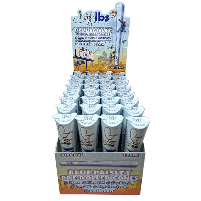 SWED DOGG LBS BLUE PAISLEY PRE ROLLED CONES 32CT/ BOX - Image 3