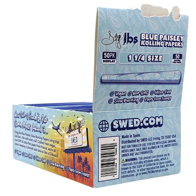 SWED DOGG LBS BLUE PAISLEY ROLLING PAPERS 50CT/ BOX - Image 6