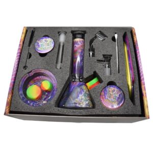 GIFTSET15CT001 GIFT SET OF BANGER-DOWNSTEM-DAB TOOL-CLEANING BRUSH-ROLLING TRAY-CONTAINER FANCY SET
