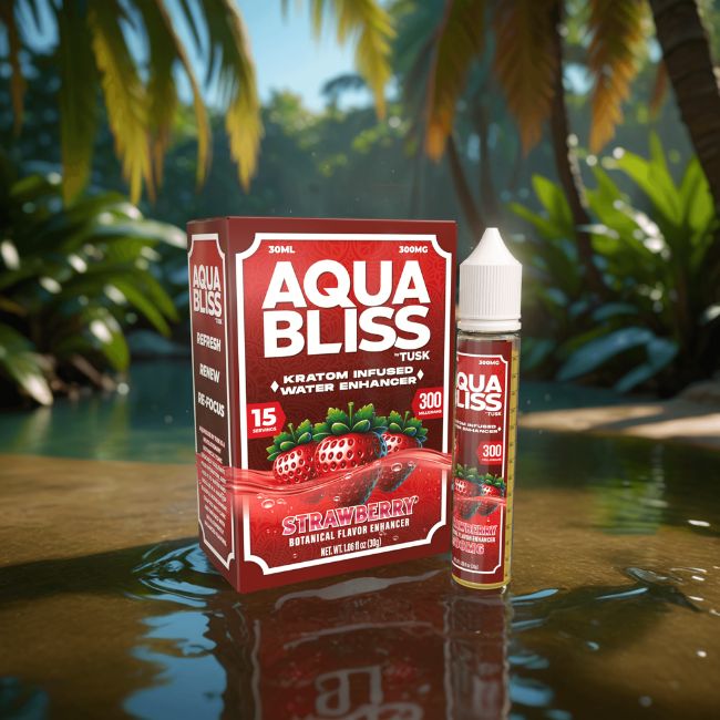TUSK KRATOM AQUA BLISS WATER ENHANCER 300MG MIT (30ML) 5CT/ BOX - Image 5