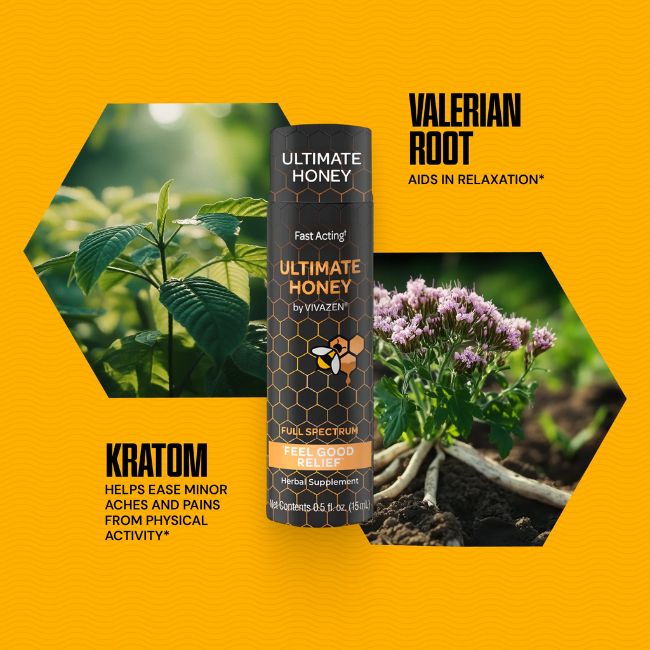 ULTIMATE HONEY BY VIVAZEN FULL SPECTRUM INFUSED WITH KRATOM MIT 100 (15ML) SHOT 12CT/ BOX - Image 3