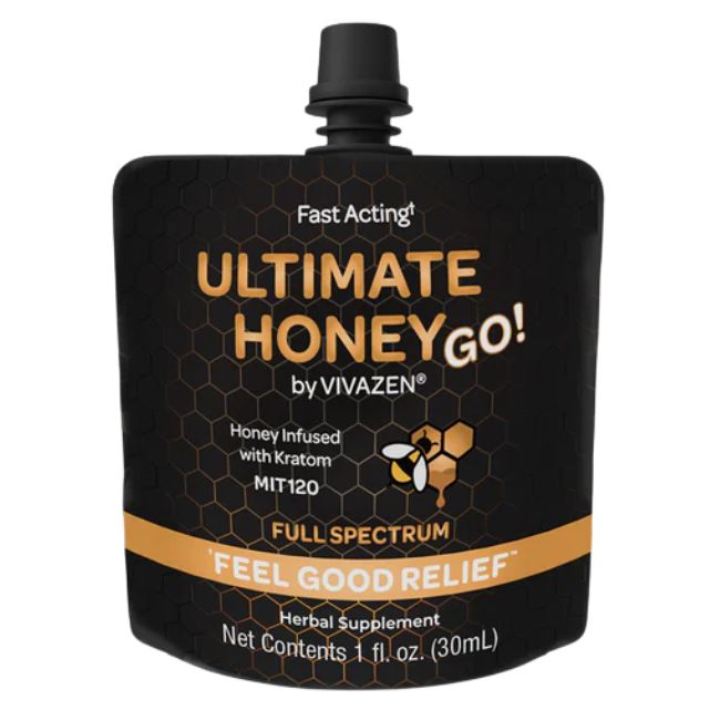 ULTIMATE HONEY BY VIVAZEN FULL SPECTRUM INFUSED WITH KRATOM GO MIT 120 (30ML) HONEY POUCH 12CT/ BOX - Image 2