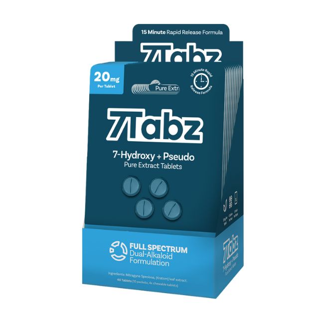 7TABZ HYDROXY + PSEUDO PURE KRATOM LEAF EXTRACT 20MG PER TABLET 4CT/10PK - Image 3