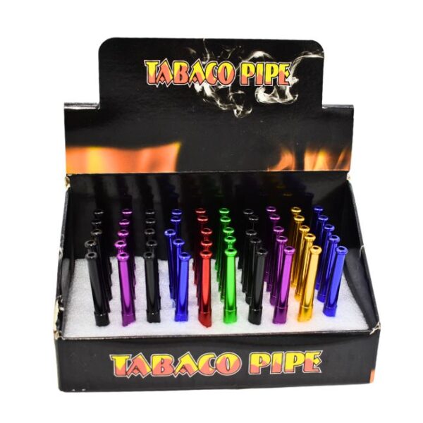 3" ALUMINIUM METAL ONE HITTER WITH GRINDER TEETH METAL PIPE 50CT/ BOX