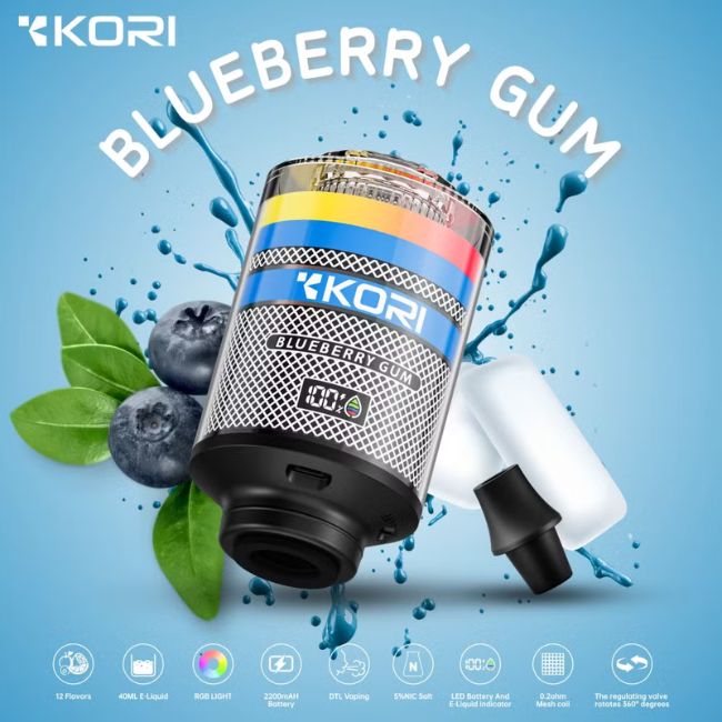 KORI 5% DISPOSABLE E-HOOKAH HEAD (240ML) 120K PUFFS 4CT/ BOX - Image 5