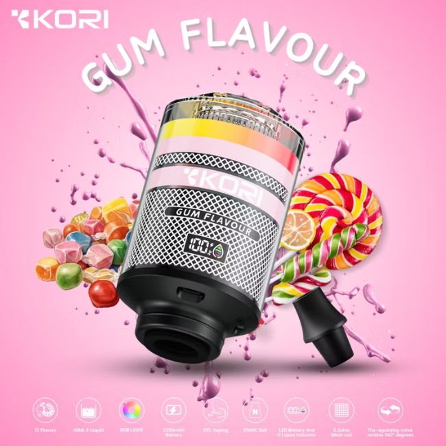 KORI 5% DISPOSABLE E-HOOKAH HEAD (240ML) 120K PUFFS 4CT/ BOX - Image 7