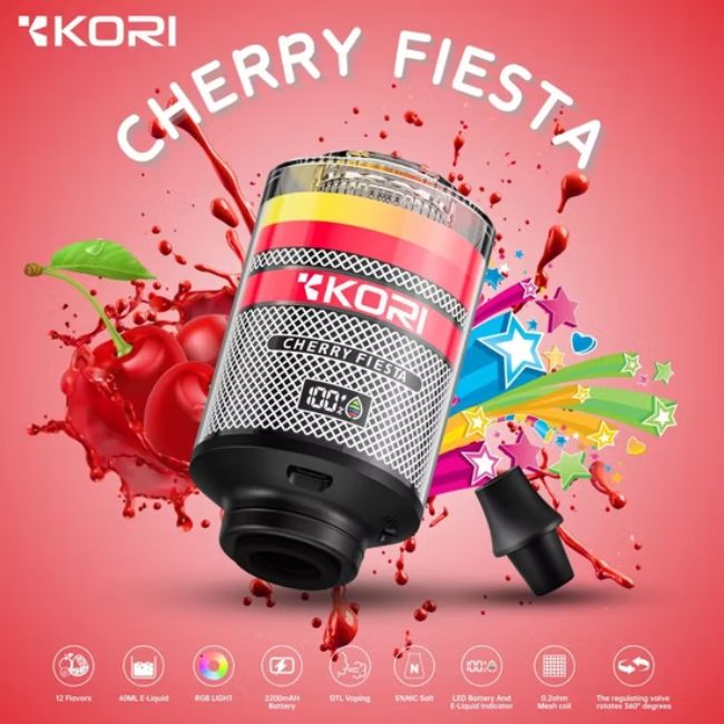KORI 5% DISPOSABLE E-HOOKAH HEAD (240ML) 120K PUFFS 4CT/ BOX - Image 8