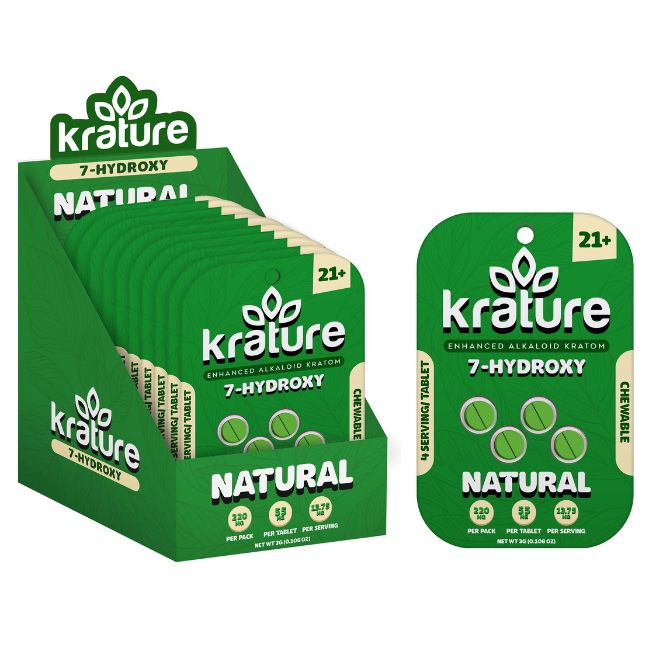 KRATURE 7-HYDROXY EXTRA STRENGHT 55MG PER TABLET TOTAL 220MG 4CT/10PK - Image 3