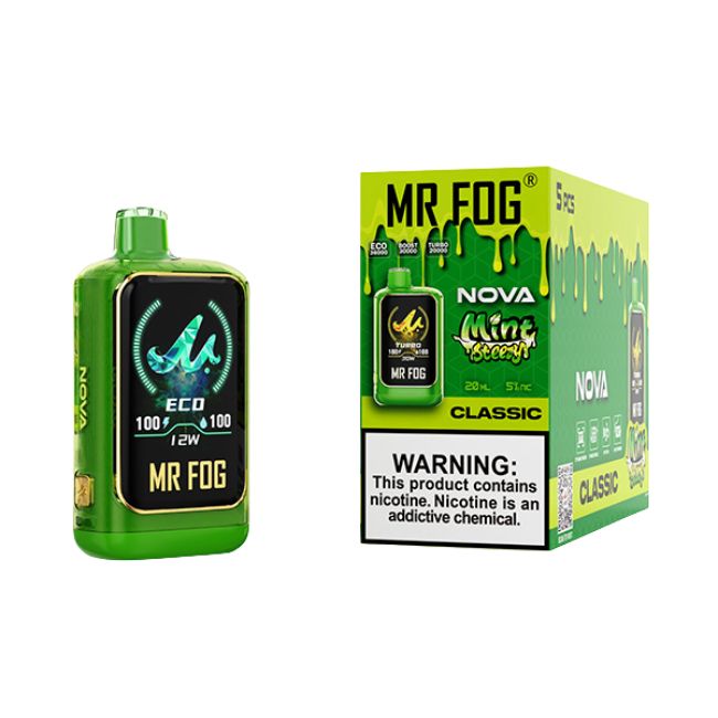 MR FOG NOVA MINT STEEZY SERIES 5% DISPOSABLE (100ML) 36K PUFFS 5CT PER BOX - Image 3