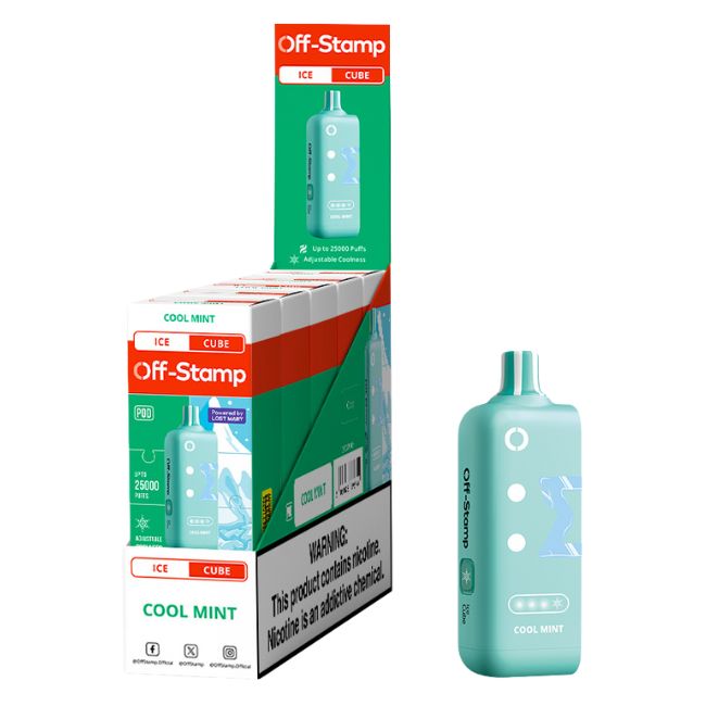 OFF STAMP ICE CUBE BY LOST MARY 5% DISPOSABLE REFILL POD (90ML) 25K PUFFS 5CT/ BOX - Image 4