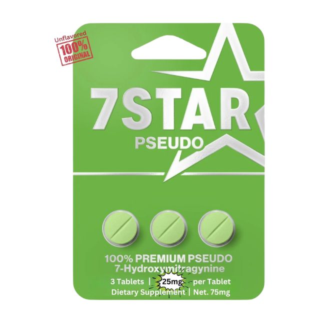 7 STAR 7-HYDROXYMITRAGYNINE + PSEUDO 25MG PER TABLET 3CT/10PK - Image 2