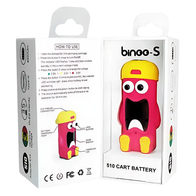 BINOO-S 510 TREAD 650mAH CART BATTERY - Image 2