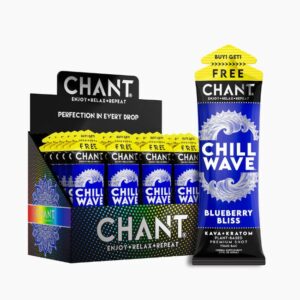 CHANTCWSHOT001 CHANT KRATOM CHILL WAVE KAVA + KRATOM BLUEBERRY BLISS 75MG 1.7FL.OZ (50ML) SHOT 24CT/ BOX