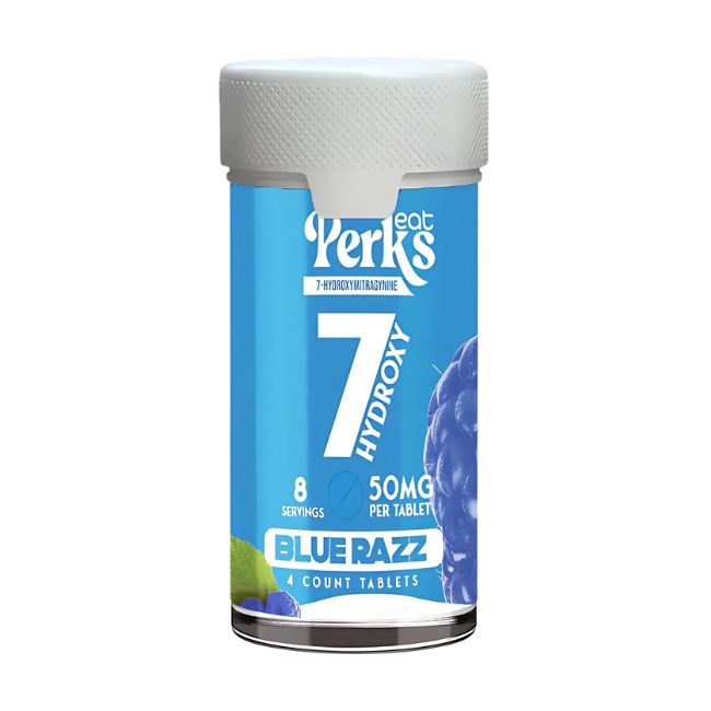 EAT PERKS 7-HYDROXY KRATOM ALKALOID 50MG PER TABLET 4CT/ JAR - Image 2