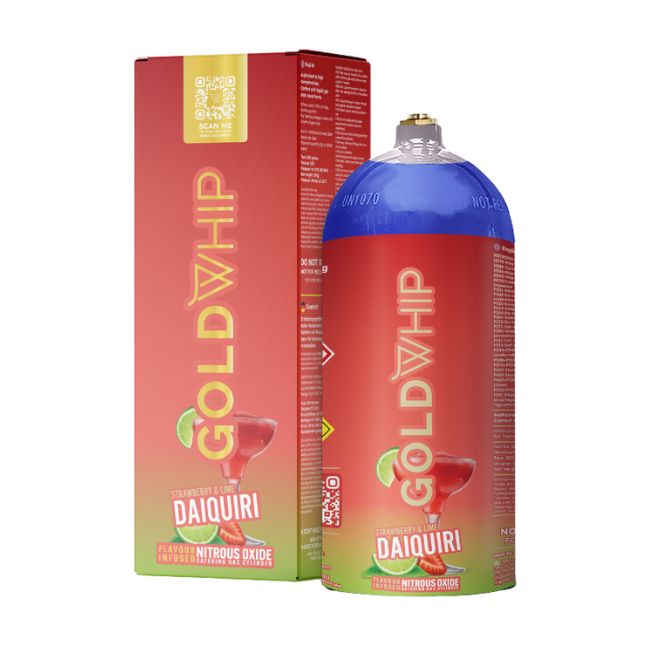 GOLD WHIP N2O 200G / 0.3L MINI TANKS TROPICAL+DAIQUIRI+MOJITO+PINA COLADA CHARGER 20CT/ BOX - Image 3