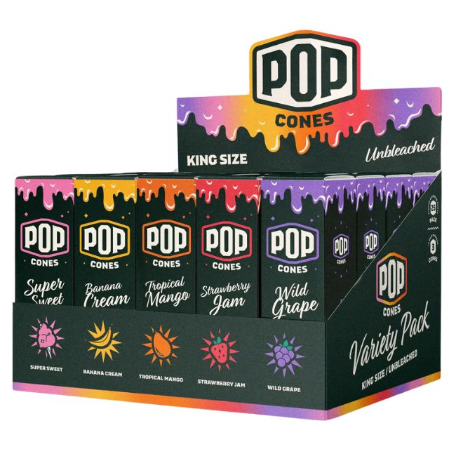 POP CONES KING SIZE HAND ROLLED FLAVOR VARIETY PACK CONES 3PK 25CT/ DISPLAY - Image 2