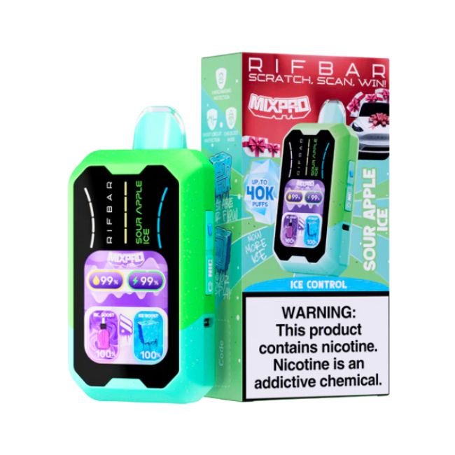 RIFBAR MIXPRO ICE CONTROL 5% DISPOSABLE (90ML) 40K PUFFS 5CT/ BOX - Image 4