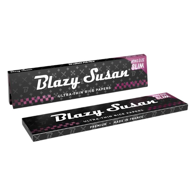 BLAZY SUSAN KING SIZE SLIM ULTRA THIN RICE ROLLING PAPER 50CT/ BOX - Image 3