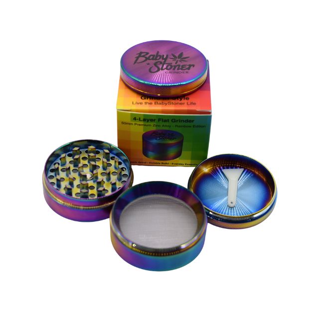 BABY STONER 4 PARTS ZINC ALOY FLAT 50MM GRINDER - Image 2