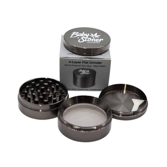 BABY STONER 4 PARTS ZINC ALOY FLAT 50MM GRINDER - Image 3