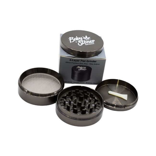 BABY STONER 4 PARTS ZINC ALOY FLAT 63MM GRINDER - Image 2