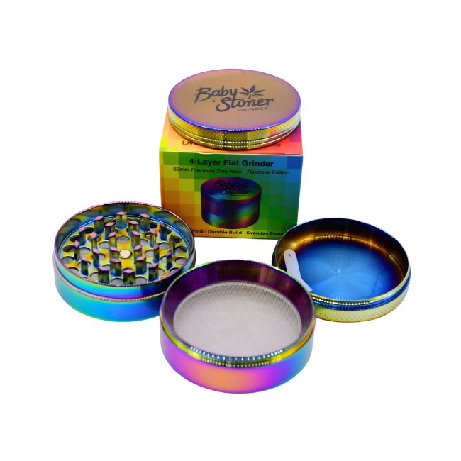 BABY STONER 4 PARTS ZINC ALOY FLAT 63MM GRINDER - Image 3