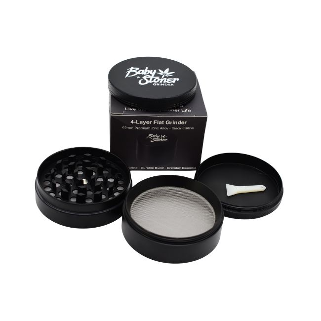 BABY STONER 4 PARTS ZINC ALOY FLAT 63MM GRINDER - Image 5